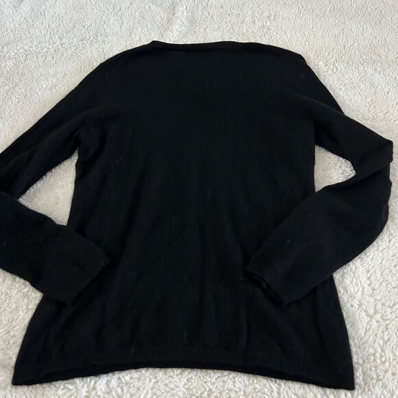 Caslon Womens Cashmere Sweater Size XL Black V Neck Long Sleeve Pullover Soft - Picture 3 of 7